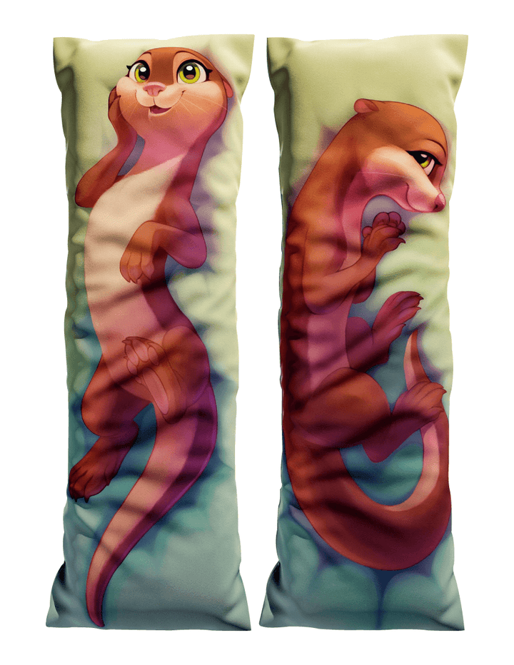 Daki - Art by Taneysha -  Kelpily the Otter cute anthro Otter girl Dakimakura sea creature Furry Body Pillow Cover