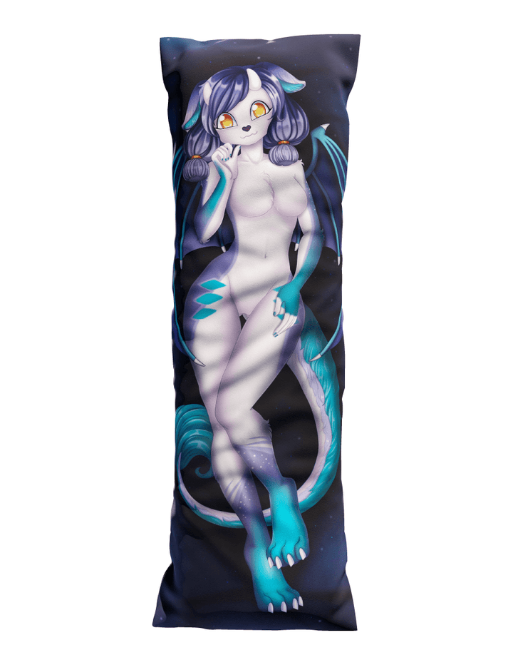 Lia Lamatt The Skully White & Purple Bat Dragon Body Pillow (Dakimakura) by Max Fauler LifeJoyArt