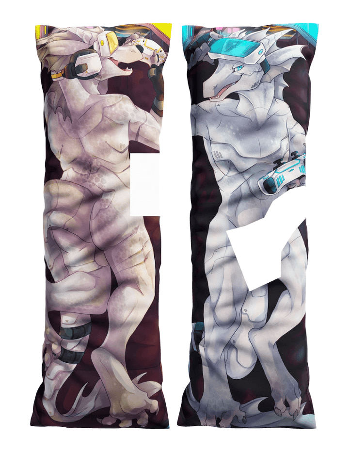 Vinito The White Gamer Dragon Body Pillow (Dakimakura) by Ram the Dragon
