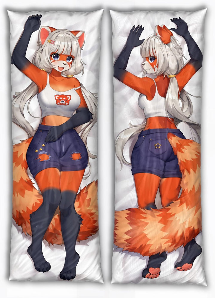 Daki Koto - Art by methynecros - the red panda girl in cute tank top and shorts 18+ Dakimakura Furry Body Pillow Cover