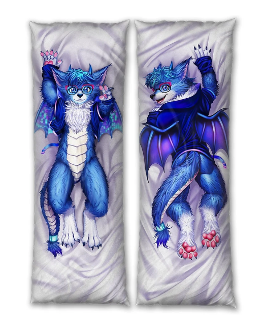 Dragi The Company's Cute Fluffy Dragon Boy Mascot Body Pillow (Dakimakura) by Yulia Gruzdeva