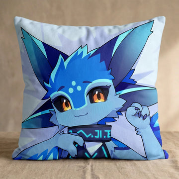 Avi the Avali Female Head Pillow Cover front square pillow mockup
