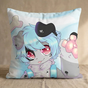 ben the Dog Male Head Pillow Cover front square pillow mockup