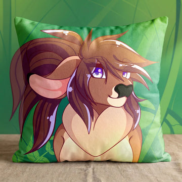 Deer by KonoeiKreations Head Pillow Cover front square pillow mockup