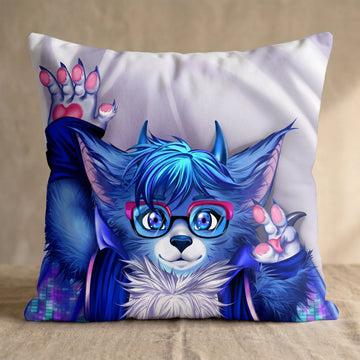 Dragi the Dragon Male Head Pillow Cover front square pillow mockup