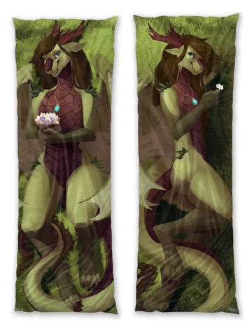 Emerald Dragon Dakimakura Furry Body Pillow Cover