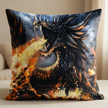 Dragon Furry Art Bed Pillow Cover