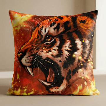Tiger Furry Art Bed Pillow Cover
