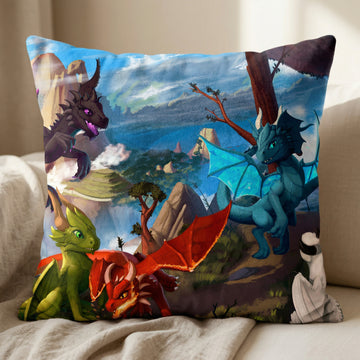 Dragon Furry Art Bed Pillow Cover