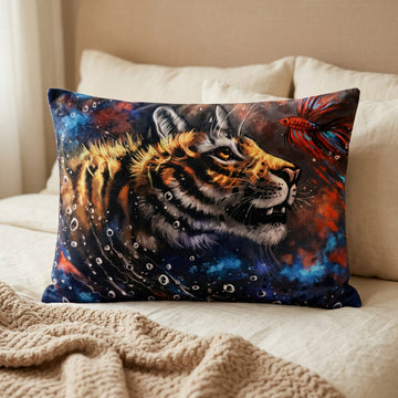 Tiger Furry Art Bed Pillow Cover