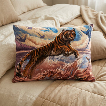 Tiger Furry Art Bed Pillow Cover