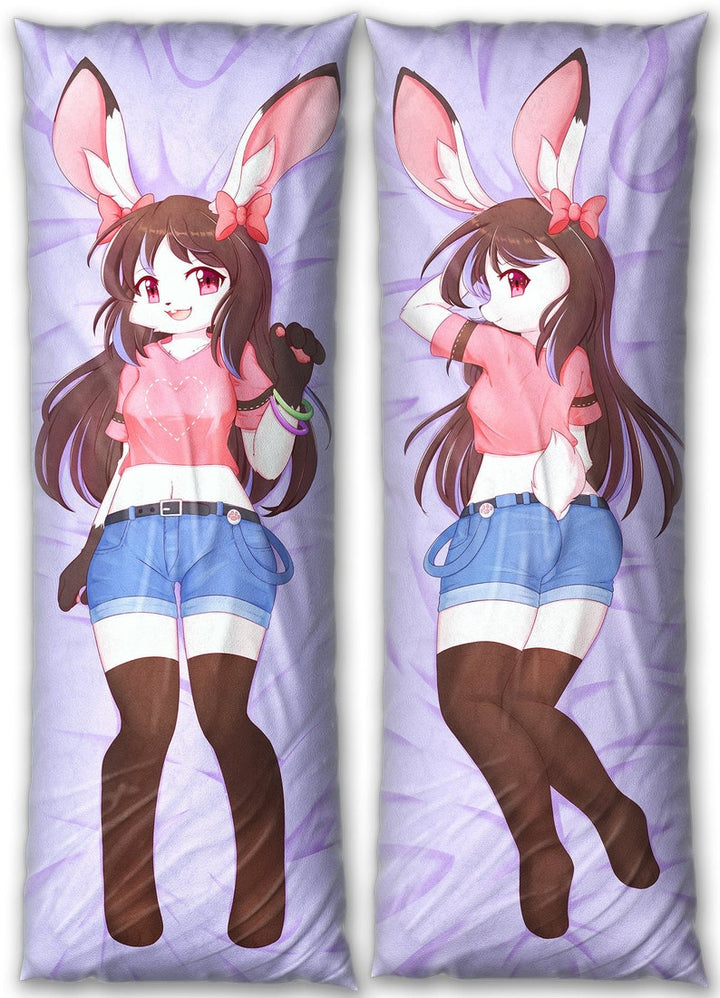 Daki Fridolie - Art by Quốc Anh Phùng - the white bunny rabbit girl Dakimakura hugging cuddling soft feel Furry Body Pillow Cover