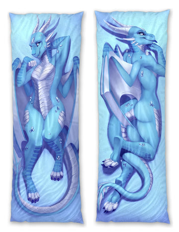 Sapphire Dragon Dakimakura Furry Body Pillow Cover