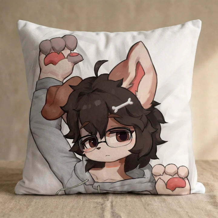 Ace the Dog Male Head Pillow Cover square pillow mockup
