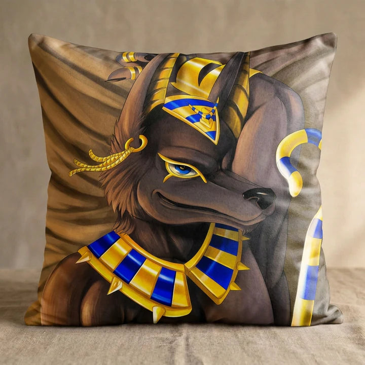 Anubis the Dog Male Head Pillow Cover square pillow mockup