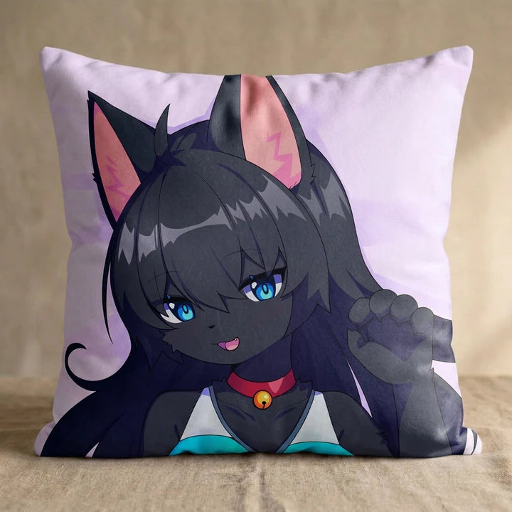 Ashing the Cat Female Head Pillow Cover square pillow mockup