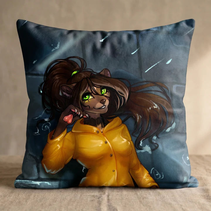 celti the Otter Female Head Pillow Cover square pillow mockup