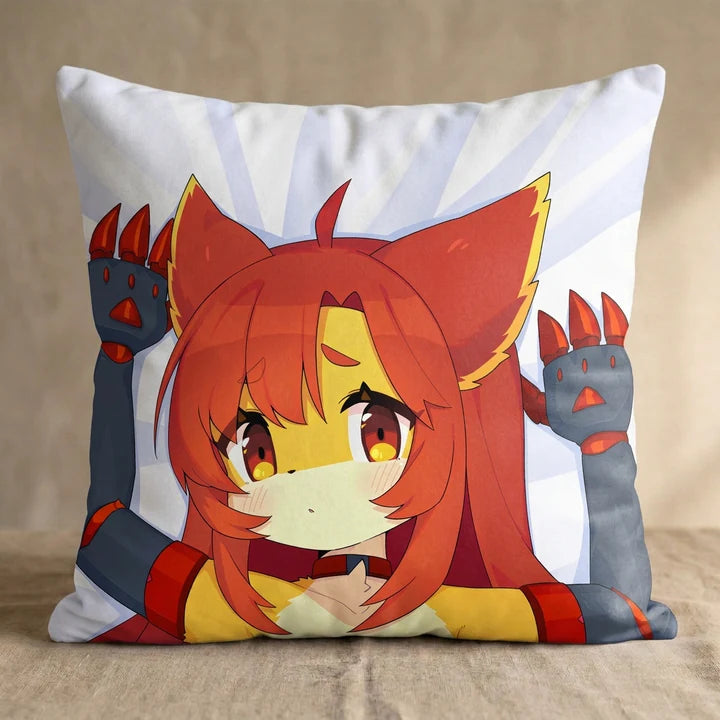 Diana the Cat Female Head Pillow Cover square pillow mockup