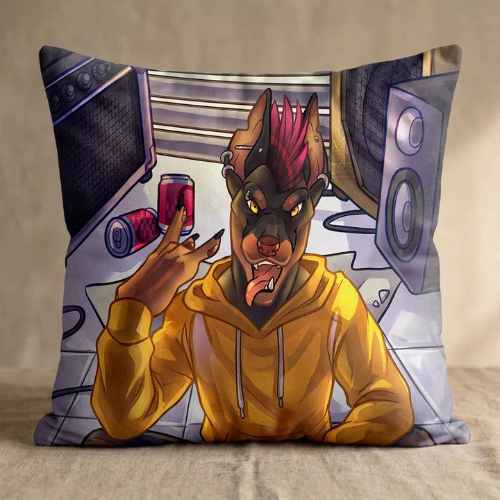 Vexx the Dog Male Head Pillow Cover square pillow mockup