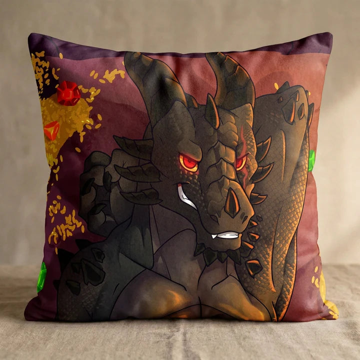 Xaryax the Dragon Male Head Pillow Cover square pillow mockup