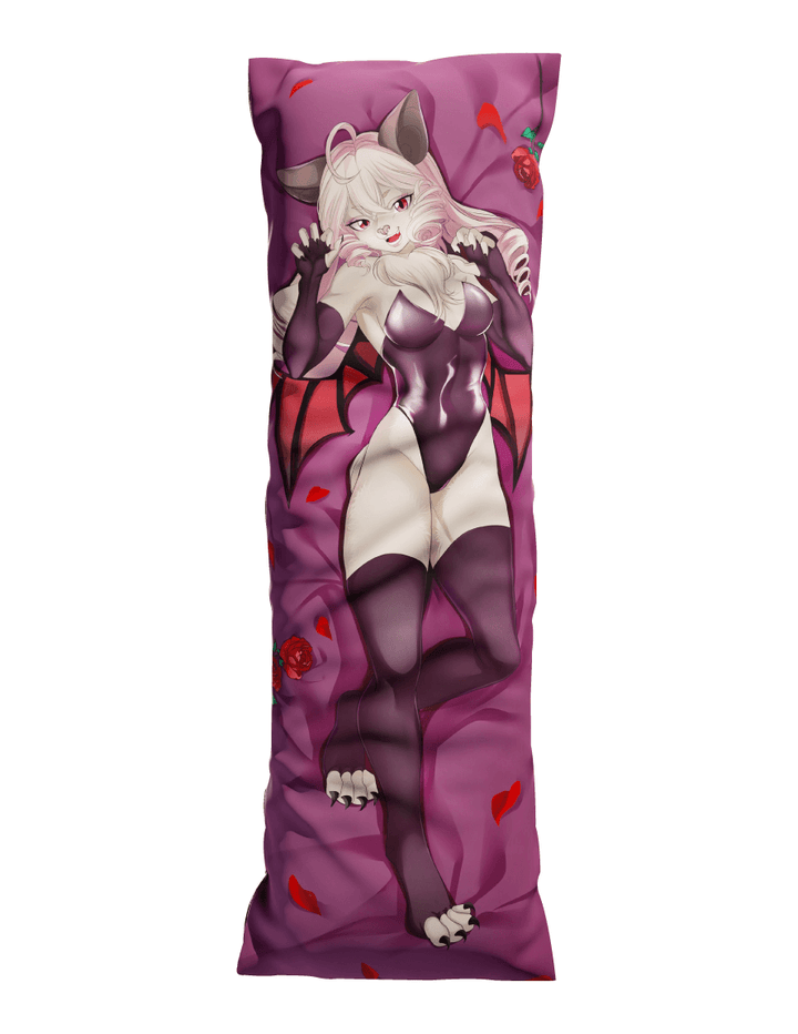 Daki Cosmi - Art by Taneysha - the white red winged Bat girl Furry Body Pillow Cover