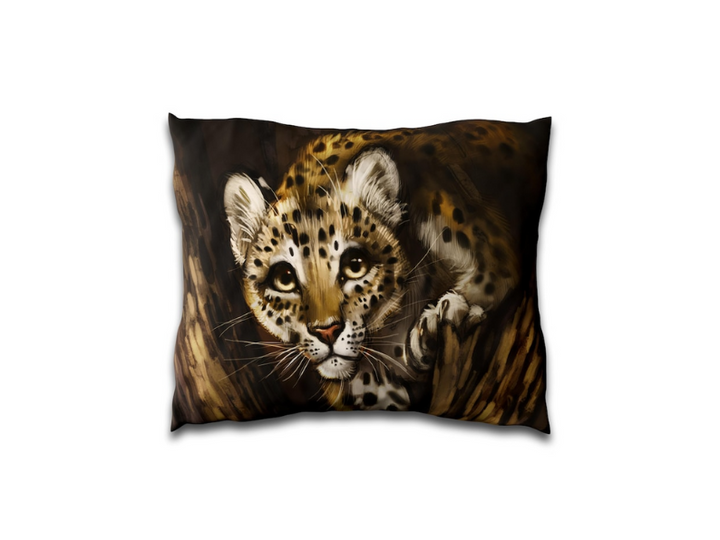 Leopard Printed US Standard Furry Pillow Cover for Bed, Art Pillow, Throw Pillow Cover, Designer Pillows, Safari Nursery Decor