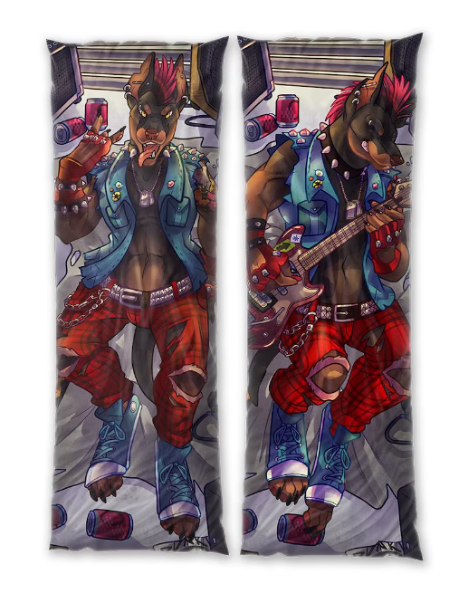 Daki Vexx Rattler- Art by Ram the Dragon - the male Doberman punk Dog Dakimakura Furry Body Pillow Cover