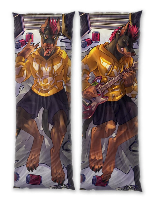 Daki Vexx Rattler- Art by Ram the Dragon - the male Doberman punk Dog Dakimakura Furry Body Pillow Cover