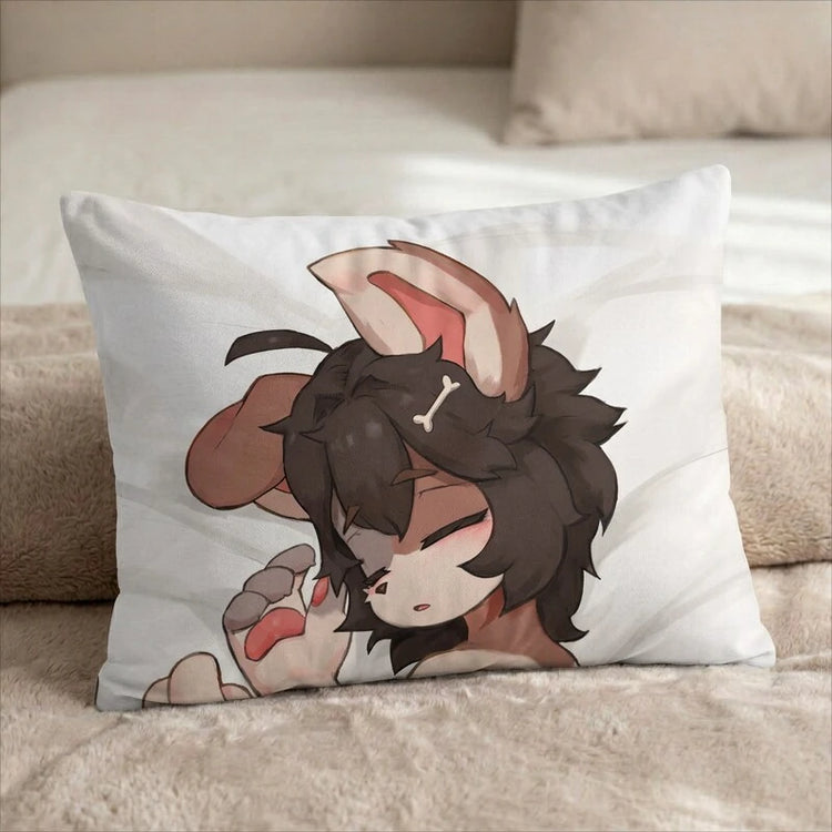Ace the Dog Male Head Pillow Cover back US standard pillow mockup