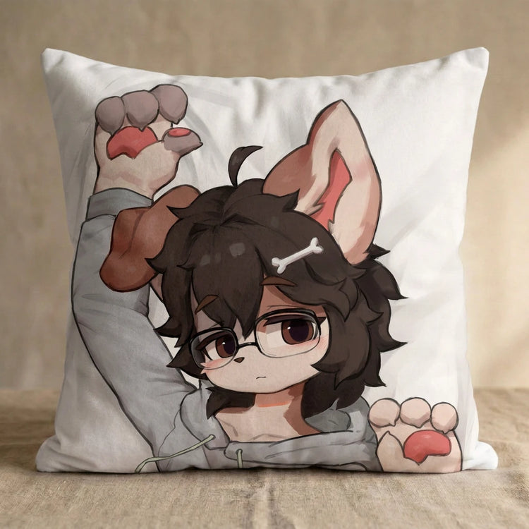 Ace the Dog Male Head Pillow Cover front square pillow mockup