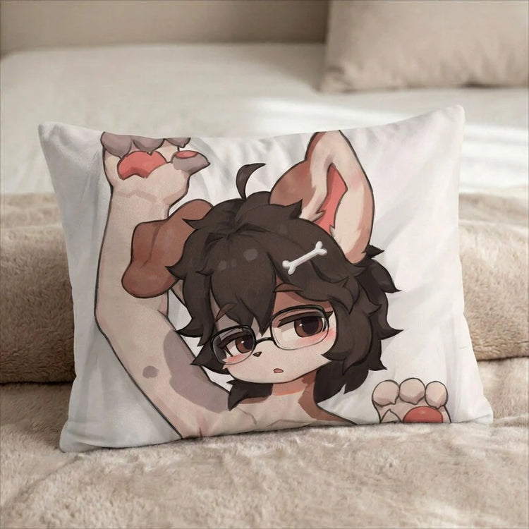 Ace the Dog Male Head Pillow Cover front US standard pillow mockup