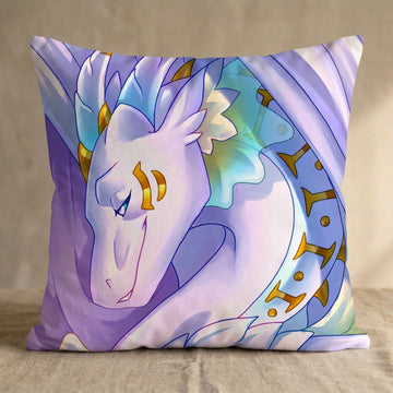 Angel the Dragon Female Head Pillow Cover back square pillow mockup