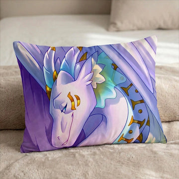 Angel the Dragon Female Head Pillow Cover back US standard pillow mockup