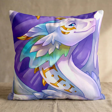 Angel the Dragon Female Head Pillow Cover front square pillow mockup