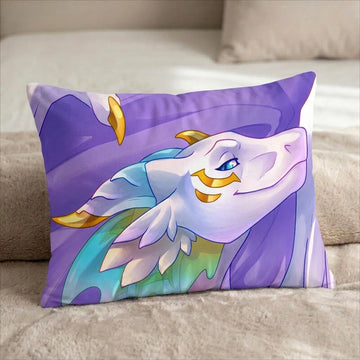 Angel the Dragon Female Head Pillow Cover front US standard pillow mockup