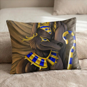 Anubis the Dog Male Head Pillow Cover front US standard pillow mockup