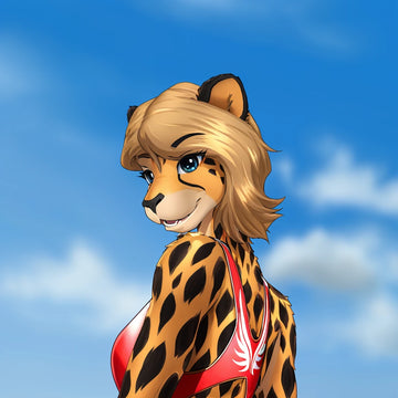 Apricot the Cheetah Female Head Pillow Cover back square pillow mockup