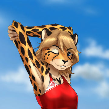 Apricot the Cheetah Female Head Pillow Cover front square pillow mockup