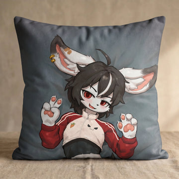 Ashen the Bunny Male Head Pillow Cover front square pillow mockup