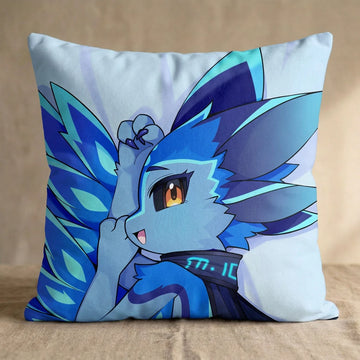 Avi the Avali Female Head Pillow Cover back square pillow mockup
