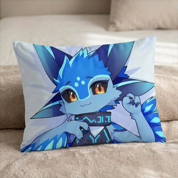 Avi the Avali Female Head Pillow Cover front US standard pillow mockup