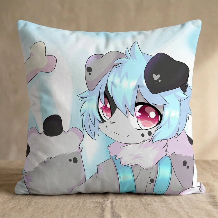 ben the Dog Male Head Pillow Cover back square pillow mockup