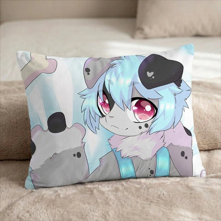 ben the Dog Male Head Pillow Cover back US standard pillow mockup