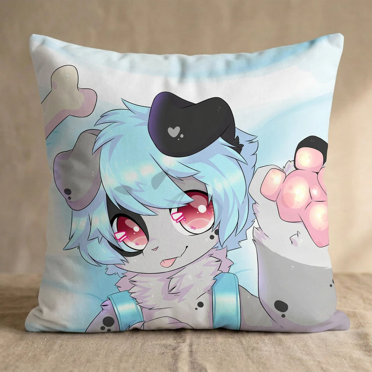 ben the Dog Male Head Pillow Cover front square pillow mockup