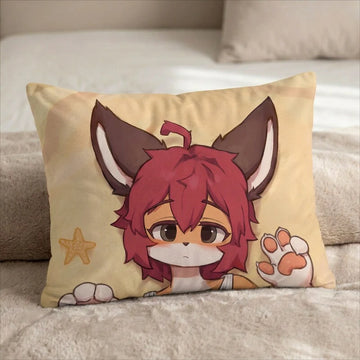 Bernard the Fox Male Head Pillow Cover front US standard pillow mockup