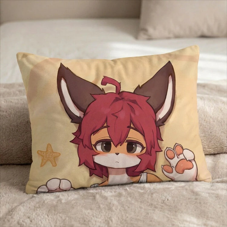 Bernard the Fox Male Head Pillow Cover front US standard pillow mockup