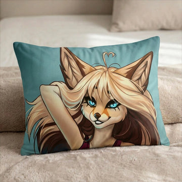 Boline the Fox Female Head Pillow Cover front US standard pillow mockup