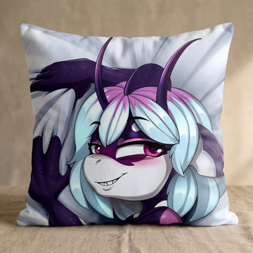 Burea the Shark Female Head Pillow Cover back square pillow mockup