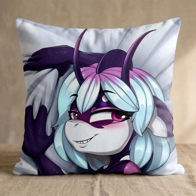 Burea the Shark Female Head Pillow Cover back square pillow mockup