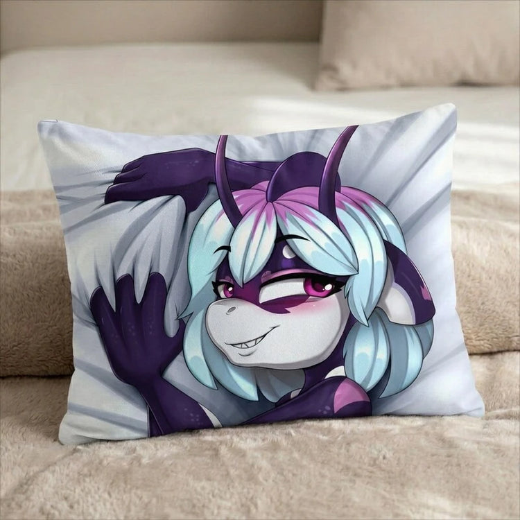 Burea the Shark Female Head Pillow Cover back US standard pillow mockup